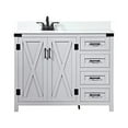 thumbnail image 3 of Elegant Decor Grant 42" MDF Single Bathroom Vanity with Backsplash in Gray, 3 of 4