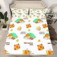 thumbnail image 2 of Homewish Funny Capybara Twin Sheet Sets,Cute Cartoon Animal Twin Fitted Sheet,White Brown Flat Sheet For Girls Kids,Luxury Bedroom Decor,3-Piece, 2 of 7