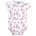 thumbnail image 4 of Hudson Baby Infant Girl Cotton Bodysuits, Happy Girl Wreath, 0-3 Months, 4 of 5
