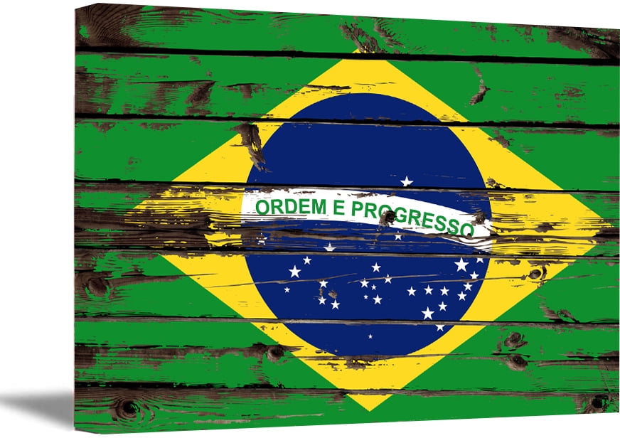 Awkward Styles Brazil Flag Wall Art Brazil Canvas Wall Decor Patriotic