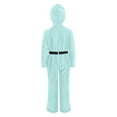 thumbnail image 4 of Hansber Kids Girls One Piece Hooded Snowsuits Zipper Color Block Warm Thick Waterproof Snowboard Ski Suit Light Green 8, 4 of 7