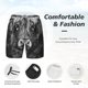 thumbnail image 3 of Balery Geometric Bull Design Bañador para hombre, shorts de playa de secado rápido con entrepierna y forro de compresión-Medium, 3 of 6