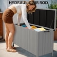 thumbnail image 3 of 150 Gallon Waterproof Large Rattan Deck Box, Outdoor Patio Storage Box for Backyard Furniture Cushions Garden Tools, 3 of 7