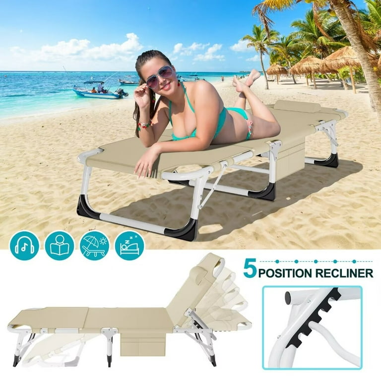 Docred 2-Pack Outdoor Chaise Lounge Chair, Fold Camping Docred 2-Pack Outdoor Chaise Lounge Chair, Fold Camping