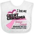 thumbnail image 3 of Inktastic I Love My Great Grandma Breast Cancer Awareness Hope, Support, Love Boys or Girls Baby Bib, 3 of 4