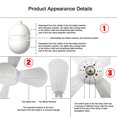 thumbnail image 4 of Ventilador Techo 48 W Lámpara Con Casquillo E26/E27 4 Aspas 15 75 Pulgadas () Blanco, 4 of 7