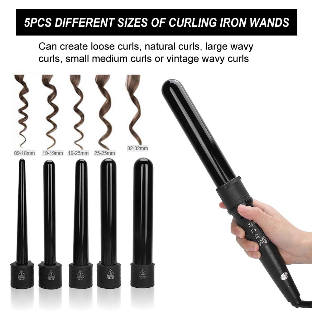 Curling Wand Tong Irons Hair Curler 5 in 1 Hair Styling Curling Hair and Scalp Treatments Temperature Hair Styling Curling for Iron Wand Set 110 240V Us Walmart