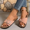 thumbnail image 2 of LTTVQM Womens Flat Sandals Arch Support Platform Open-Toe Slip-On Cork Footbed Slide Sandals Casual Lounge Adjustable Buckle Footwear for Beach Pink 42(US-9), 2 of 5