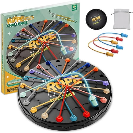 Brainy Knots Rope Untangling Game, Rope Knots Untangle Stack Puzzle Sorting Board Game, Portable for Parties & Travel