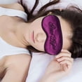 thumbnail image 2 of Silk Sleep Eye Mask Embroidery Eyeshade Large Blindfold Night Blinder for Men Women and Kids (Purple), 2 of 6