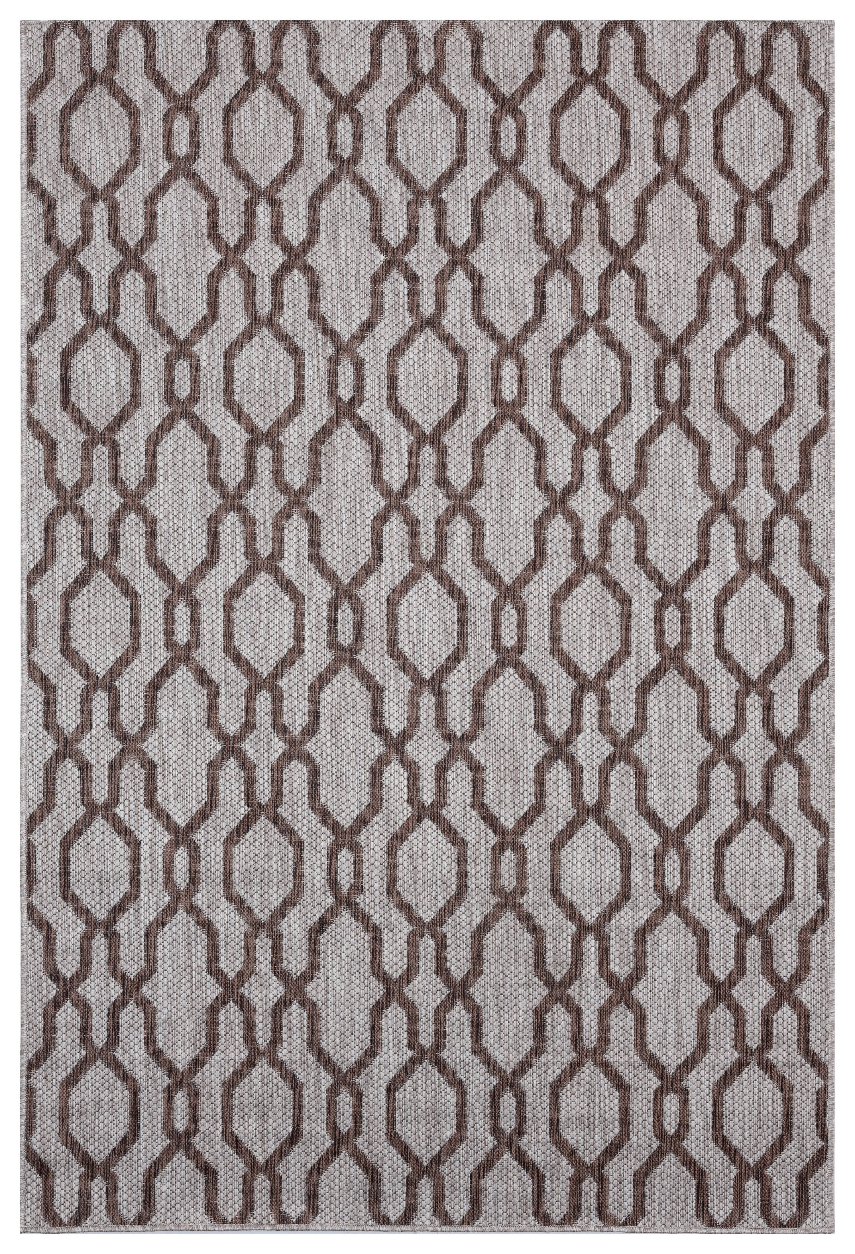 United Weavers Mali Valhalla Contemporary Geometric Area Rug, Brown, 5'3" x 7'6"