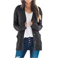 thumbnail image 1 of Cardigan Sweaters for Women Womens Long Sleeve Cable Knit Cardigan Sweaters Open Front Solid Fall Outwear with Pockets, 1 of 9