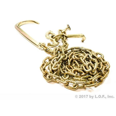 - Long Shank J Hook on 10' Transport Tow Chain Wrecker Link + Cluster w/ T Hook Mini J Mini R Combo + Grab Hook