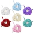 thumbnail image 2 of Funie Boîte de Rangement pour Bagues de Mariage en Forme de Cœur avec Fausse Rose Incrustée de Strass, Support Coussin, 2 of 8
