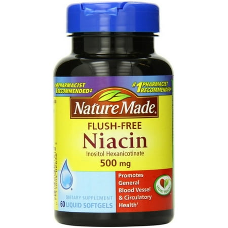 - Nature Made Flush-Free Niacin 500 mg Liquid Softgels 60 ea