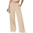 thumbnail image 2 of Neewe Women's Wide Leg Sweatpants Straight Leg Lowrise Sweat Pants Drawstring Elastic Low Waist Pants with Pockets, 2 of 7