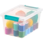 IRIS 4 Qt Plastic Storage Bins, Stackable, Clear, 6Pk