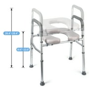 Raised Toilet Seat with Handles for Seniors,Adjustable Height Toilet Chair For Elderly And Disabled,Adult Potty Chair Bedside Commodes for Seniors,Supports Up to 350lbs