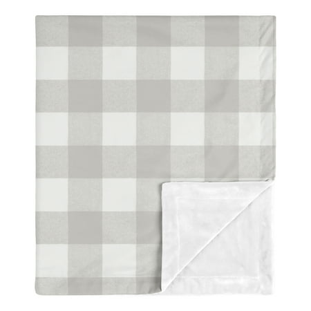 UPC: 0846480075172 | Buffalo Check Grey and White Baby Blanket