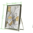 thumbnail image 2 of shiyou-Picture Frame 5x7, Photo Display 4x6 Metal Photo Frame Vertical Tabletop, Tempered Glass Frames Silver, 2 of 4