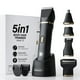 thumbnail image 1 of Afeitadora eléctrica para mujer, recortadora de bikini 5 en 1 en seco y húmedo con base de carga USB, depilación facial de lujo, afeitadora corporal en seco y húmedo para nariz, cejas, barba, axilas, 1 of 5
