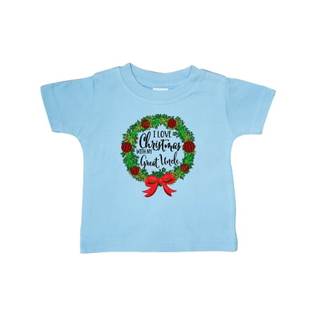 

Inktastic I Love Christmas with My Great Uncle Wreath Gift Baby Boy or Baby Girl T-Shirt
