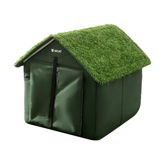 S SERENABLE Outdoor Cat House Cats Bed Sunproof Feral Cat Shelter for Porch Barn Rabbits L