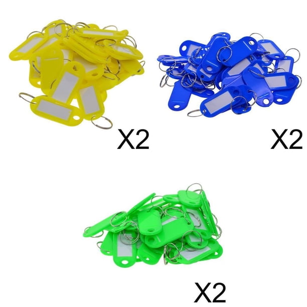 Etiquetas de plástic llaves Sunnimix Anillos de identificación de equipaje Etiqueta de nombre Etiquetas Llavero Identificadores de llaves con amarillo azul
