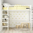 Mainstays Metal Storage Loft Bed with Book Case, Twin Bunk, Off White