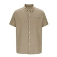 thumbnail image 5 of pstuiky camisetas de manga corta para hombre, Camisas de manga corta con cuello vuelto y botones sueltos informales de color sólido para hombre camisetas de hombre xxxl, 5 of 5