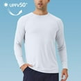 thumbnail image 2 of Sookity Long Sleeve Shirts for Men UPF 50+ UV Sun Protection Quick Dry Shirts for Hiking Running Casual Solid Basic T Shirts White,XXL, 2 of 7