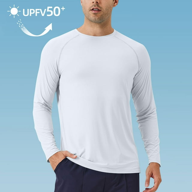 Gspmoly Shirts for Men, Men'S Solid Color Sunscreen Is Lightweight Breathable Solid Color Long Sleeved Going Out Tops Deals