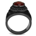 thumbnail image 3 of IP Black(Ion Plating) Stainless Steel Ring with Synthetic Synthetic Glass in Siam for Women Military Theme Siam Stone Color Style TK414703J Size 13, 3 of 7