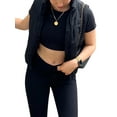 thumbnail image 6 of Douhoow Cropped Puffer Jackets for Women Quilted Lightweight Padded Stand Collar Zipper Coat Long Sleeve/Sleeveless Bomber Jacket, 6 of 9