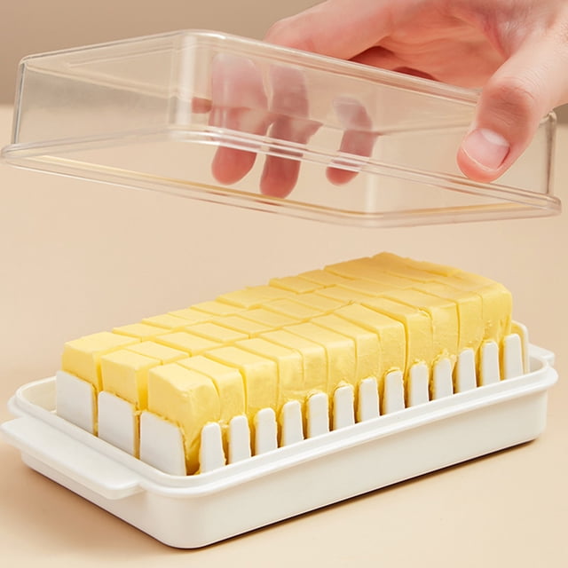 Cheese Storage Container with Lid for Refrigerator, Food Grade Plastic Box for Fresh Cheese, Butter, Lunch Meat, Slice and Cut Storage, Kitchen Organizer