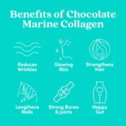 Further Food Chocolate Marine Collagen Peptides Powder, Wild Caught, Sustainable, Type 1, 2 & 3 Collagen, Gut + Joint Support, Hair, Skin, Nails, Sugar-Free 7.41 oz