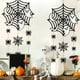 thumbnail image 5 of Decoraciones de Halloween, adornos de Halloween, regalos de Halloween, decoraciones de Halloween negras, telarañas colgantes, telarañas, murciélagos embrujados para cumpleaños espeluznantes, terror, h, 5 of 6