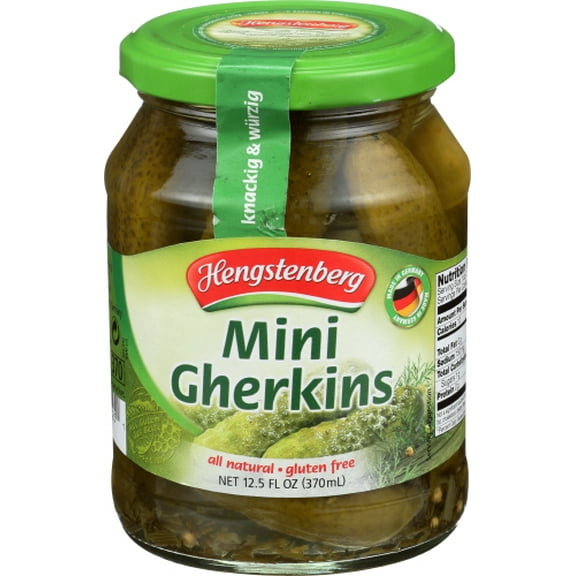 Pack of 12 Hengstenberg Mini Pickle Gherkins 12.5 oz