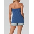 thumbnail image 4 of JWD Women's Floral Tube Tops Casual Summer Backless Strapless Top Sleeveless Bandeau Tanks Shirt Blue White Flag S, 4 of 5