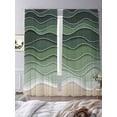 thumbnail image 3 of Sage Green Waves Sheer Curtains 108 Inch Length 2 Panels Set for Living Room/Bedroom, Rustic Abstract Ombre Stripes Art Curtain Sheers Drapes Rod Pocket Curtains Window Treatment Set 52''x108''x2, 3 of 7