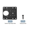 thumbnail image 3 of Uxcell Cabinet Hinge Repair Plate, 2 Set 90mm/3.54" Stainless Steel Door Hinge Repair Kit, Black, 3 of 7