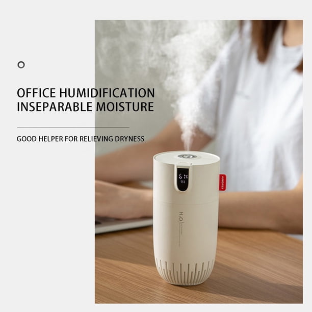 Humidificadores para dormitorio, humidificador de habitación USB recargable, purificador de aire y reposición de agua, humidificador inalámbrico para coche.