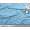 thumbnail image 2 of Soimoi Blue Cotton Voile Fabric Sketch Guitar Musical Instrument Fabric Prints By Yard 42 Inch Wide, 2 of 3