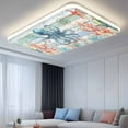 thumbnail image 2 of Fluorescent Light Covers 2 Pack 4x2 ft Watercolor Blue Octopus Coral Ceiling Light Covers Fish Wood Grain Light Filters for Classroom, Office & Home, Drop Ceiling Light Covers, 2 of 8