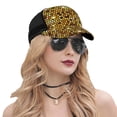 thumbnail image 5 of Baseball Caps Mesh Dad Snapback Outdoor Hats for Men Women, Gold Pattern Of Hexagons, 5 of 7