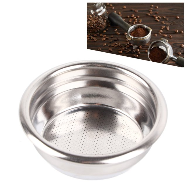 Panier Filtrant Poreux 22g en Acier Inoxydable pour Café, Bol de Filtre à Café 2 Tasses avec Poignée de 58mm