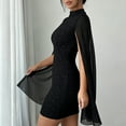 thumbnail image 5 of Mgmyaa Women's Mock Neck Bodycon Dress Cape Sleeve Sheer Sequin Mini Dresses for Night Out and Party, 5 of 8