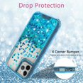 thumbnail image 5 of Noir Case for iPhone 12 Mini, Hard Clear Glitter Liquid Waterfall Heavy Duty Girls Women for Apple iPhone 12 Mini Case - Teal, 5 of 7