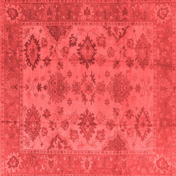 Ahgly Company Indoor Square Oriental Red Industrial Area Rugs, 5' Square