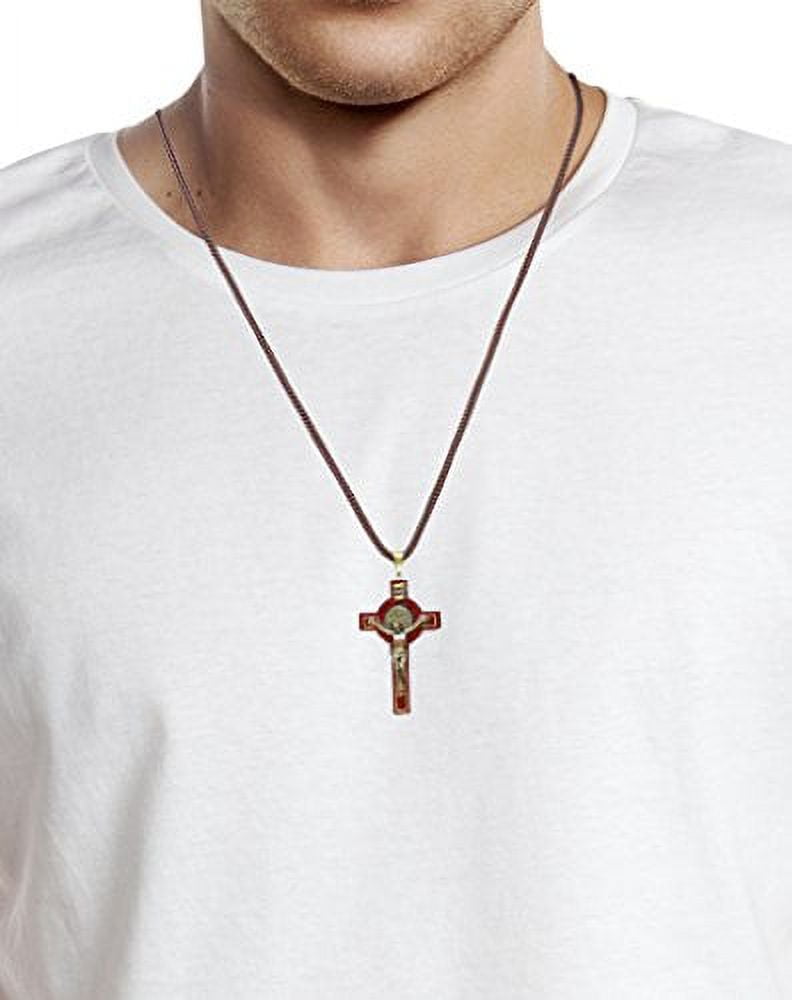 Olive Wood Cross Necklace 4 x 6 cm Italy - C3-115702 | ST PAULS